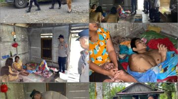 Kapolsek kutalimbaru, AKP Idem Sitepu S, H Bersama Personil Polsek Kutalimbaru, Berikan Tali Asih Kepada Pelajar Penderita Tumor Ganas.