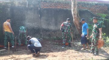 Gotong Royong Penuh Semangat, Korem 051/Wkt dan Warga Bersatu Renovasi Panti Asuhan di Sawangan