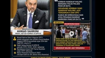 Lagi Lagi, Wakil Ketua Komisi III DPR RI Soroti Kasus Korban Pencurian Jadi Tersangka di Polrestabes Medan !