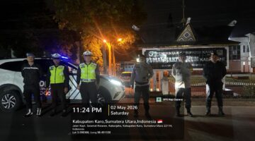 Patroli Dini Hari Polres Karo, Cegah Gangguan Kamtibmas