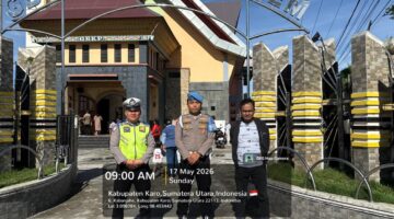 Polres Karo Laksanakan Pengawasan Pengamanan Ibadah Minggu di Sejumlah Gereja Kabanjahe