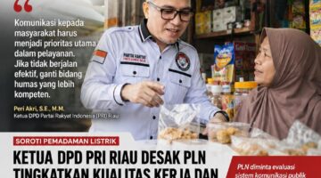 Ketua DPD PRI Riau Soroti Pemadaman Listrik, Desak PLN Tingkatkan Kinerja dan Evaluasi Sistem Komunikasi Publik