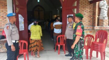 Humanis dan Siaga, Babinsa dan Polisi Monitoring dan Pengamanan Aktivitas Ibadah Minggu