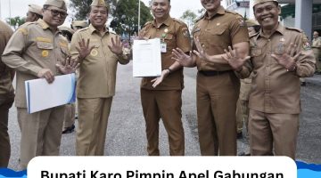 Bupati Karo Pimpin Apel Gabungan ASN, Serahkan SPPT dan DHKP PBB 2026 Kepada Seluruh Camat Se – Kabupaten Karo.