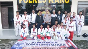 Kapolres Karo Dukung Atlet Taekwondo Berlaga di Kejuaraan Nasional Palembang