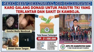 Terlantar di Kamboja, Kondisi Sakit Parah, Pasutri Asal Karo Dibantu DPD IPK Pulang Ke Bumi Turang