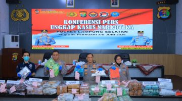Polda Lampung Ungkap 17 Kasus Narkotika, Sita 179,5 Kg Sabu dan Selamatkan 948 Ribu Jiwa
