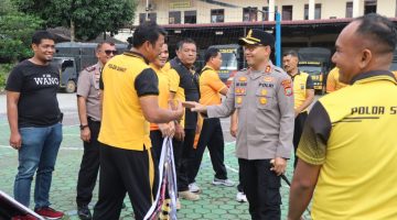 Semarak Hari Bhayangkara ke-80, Polres Karo Gelar Turnamen Voli Antar Personel