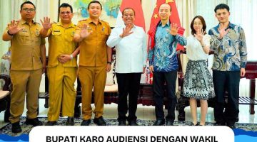 BUPATI KARO AUDIENSI DENGAN WAKIL KONSULAT JENDERAL REPUBLIK RAKYAT TIONGKOK DI MEDAN, BAHAS PENGEMBANGAN TEKNOLOGI PERTANIAN