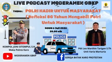 Mengabdi untuk Masyarakat, Wakapolres Karo Jadi Narasumber Live Podcast Moderamen GBKP