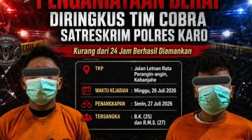 Dua Pelaku Penganiayaan Berat Diringkus Tim Cobra Satreskrim Polres Karo Kurang dari 24 Jam