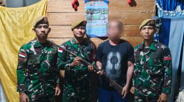 Kepercayaan Masyarakat Meningkat, Satgas Pamtas Terima Penyerahan Senjata Rakitan di Perbatasan RI-Malaysia