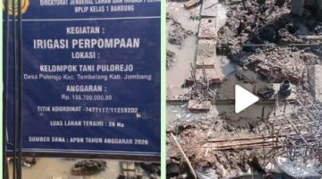 PROYEK IRIGASI PERPOMPAAN RP 155 JUTA DI JOMBANG DIDUGA ASAL-ASALAN, LSM PKP PEDANG KEADILAN PERJUANGAN KECAM LIKUIDASI MUTU BANGUNAN!