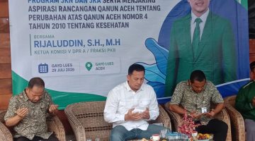Ketua Komisi V DPRA Fraksi PKB ,Rijaluddin, S.H.,M.H Pimpin Sosialisasi Program JKN-JKA di Gayo Lues, Masyarakat Didorong Validasi Data BPJS