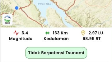 Gempa Magnitudo 6,4 Guncang Sumatera Utara, BMKG Pastikan Tidak Berpotensi Tsunami