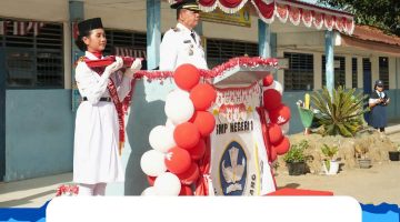 Bupati Karo Ikuti Apel HUT ke-81 Kemerdekaan Republik Indonesia di SMP Negeri 1 Kabanjahe