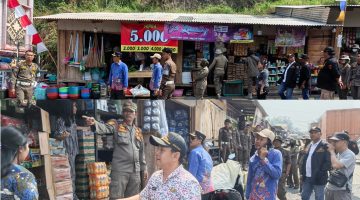 Tindak Lanjuti Keluhan Warga, Pemdes Bakauheni Tertibkan Kios di Atas Trotoar