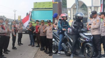 Polres Lampung Selatan Bagikan Ratusan Bendera Merah Putih Sambut HUT RI ke-81