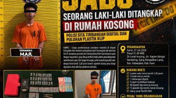 Diduga Edarkan Sabu, seorang laki-laki Ditangkap di Rumah Kosong, Polisi Sita Timbangan Digital dan Puluhan Plastik Klip