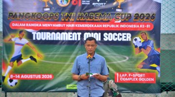 *Semangat Persatuan Menggema di Tanah Papua,*  *Turnamen Mini Soccer Pangkoops TNI Habema 2026* *Satukan TNI dan Masyarakat Timika*