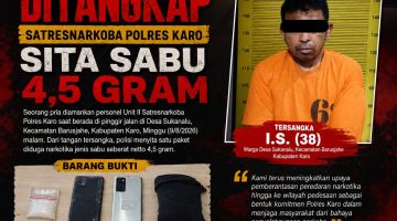 Warga Desa Sukanalu Ditangkap, Satresnarkoba Polres Karo Sita Sabu 4,5 Gram di Pinggir Jalan