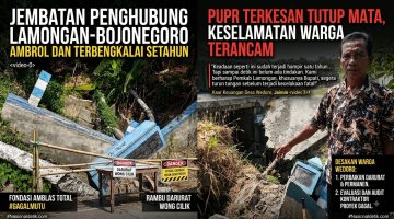 Jembatan Penghubung Lamongan-Bojonegoro Ambrol dan Terbengkalai Setahun: PUPR Terkesan Tutup Mata, Keselamatan Warga Terancam