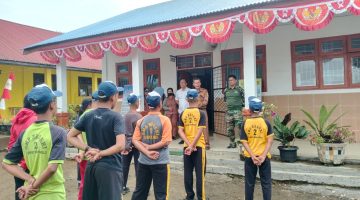 Menempa Disiplin dan Mental, Danpos Koramil 04/Tigalingga Dampingi Calon Paskibra Sungai Raya