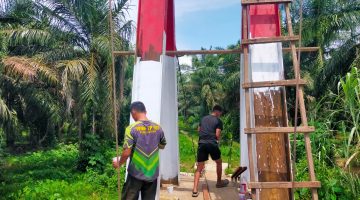 Satgas Gulbencal Kodam I/BB Perbaiki Jembatan Gantung Penghubung Desa Sisalean dan Jorang Balanga