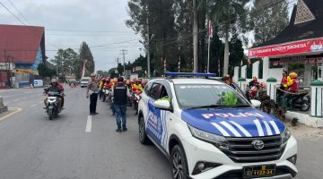 Polres Karo Kawal Konvoi Ojol Goseh, Semarakkan HUT ke-8 dan Kemerdekaan RI