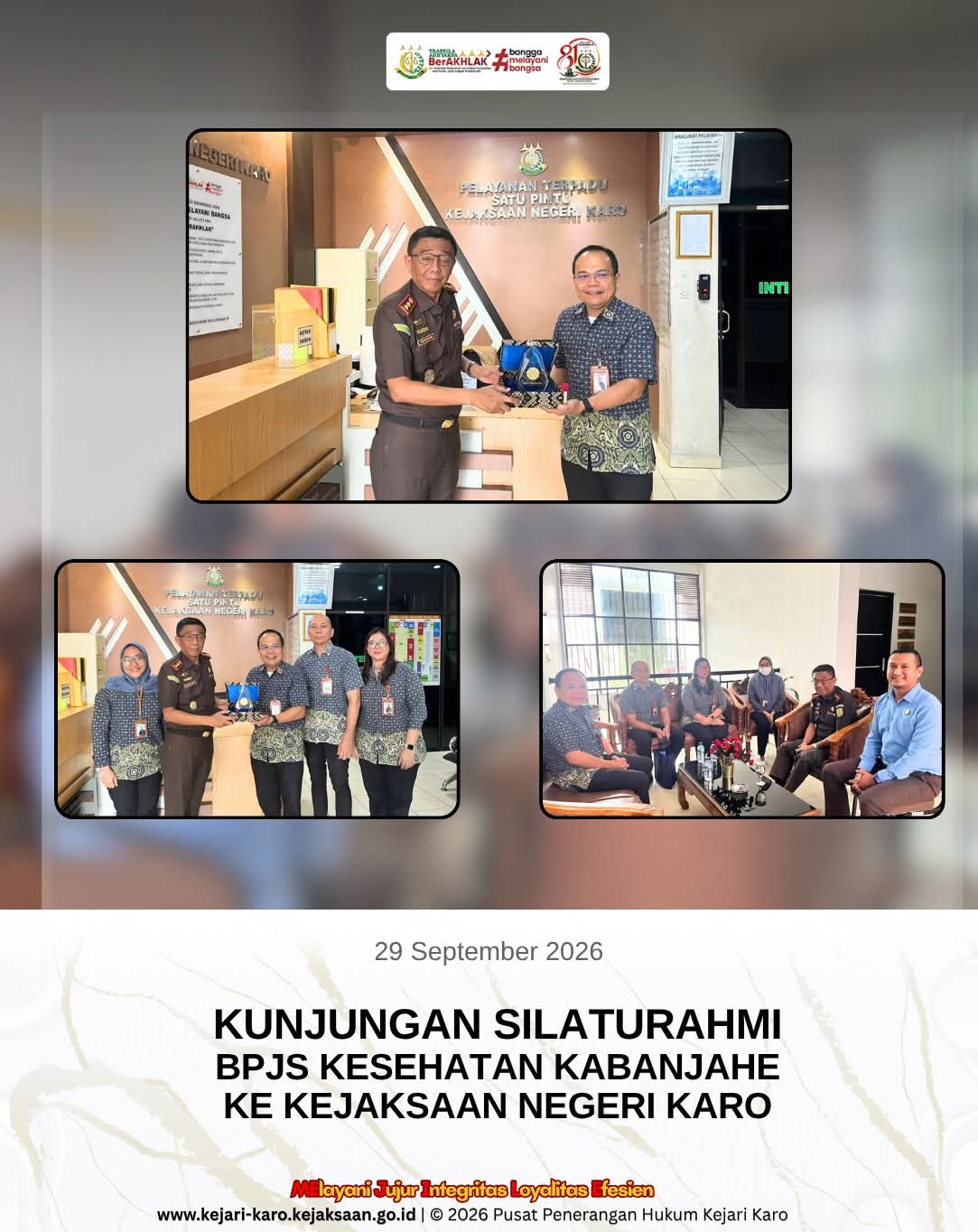 Perkuat Sinergi Antarinstansi, Kejari Karo Sambut Kunjungan Kepala BPJS Kesehatan Cabang Kabanjahe