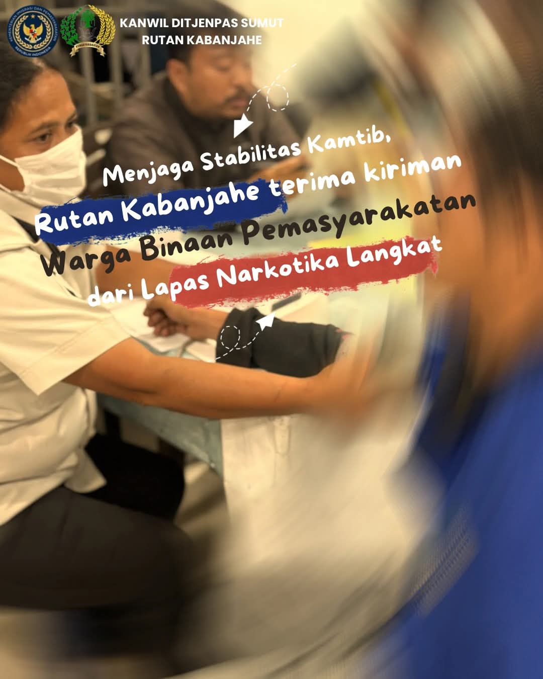 Rumah Tahanan Negara Kelas IIB Kabanjahe Menerima Pemindahan Sebanyak 46 Warga Binaan Pemasyarakatan (WBP) Dari Lapas Narkotika Langkat