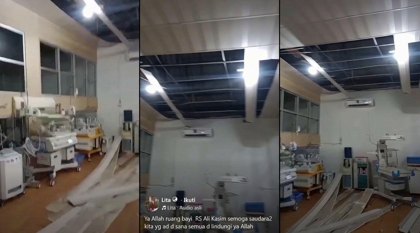Bayi Dievakuasi ke Level I Usai Plafon RSUMAK Ambruk Sore Ini, Fungsi Pengawasan dan Perawatan Gedung Dipertanyakan
